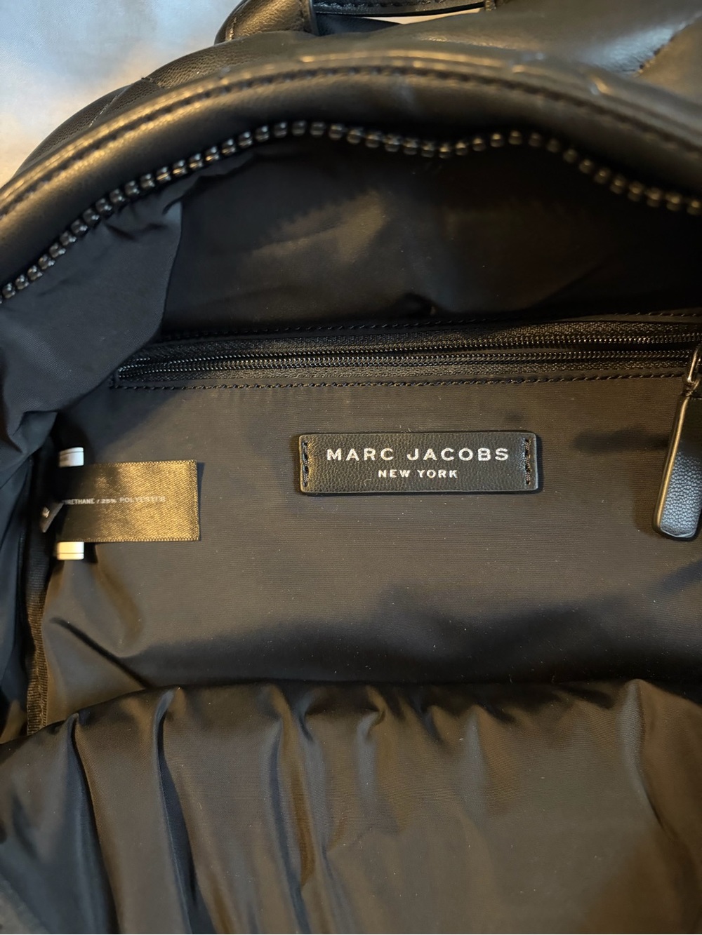 Marc Jacobs Black Quilted Mini Backpack with Front Zip Pocket - Picture 4 of 8